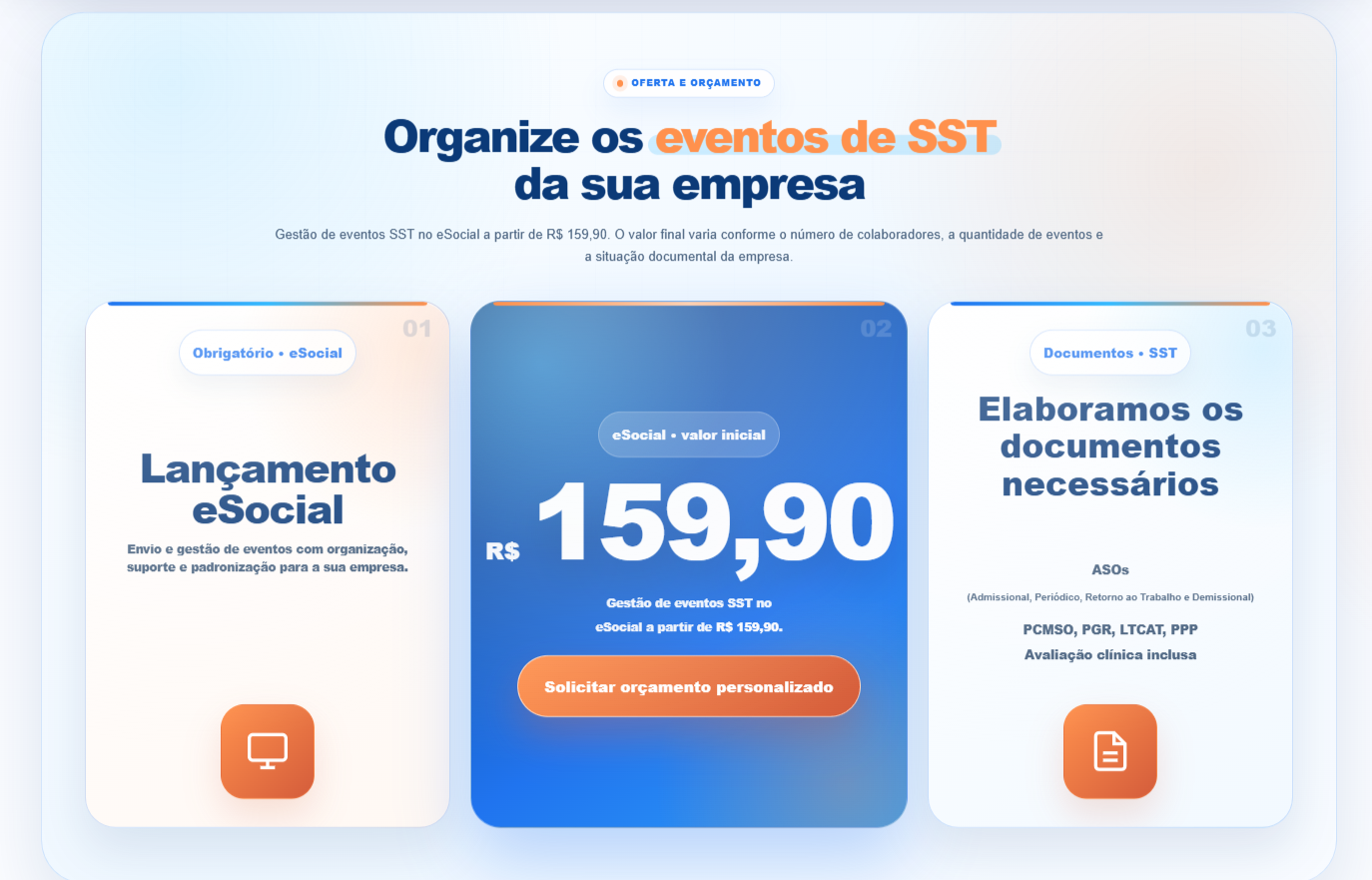 Referência visual do projeto Guedes Ribeiro — Serviços de SST e orçamento