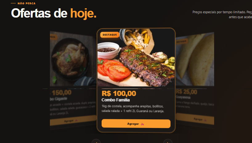 Referência visual do projeto Merecumbé — Ofertas do dia